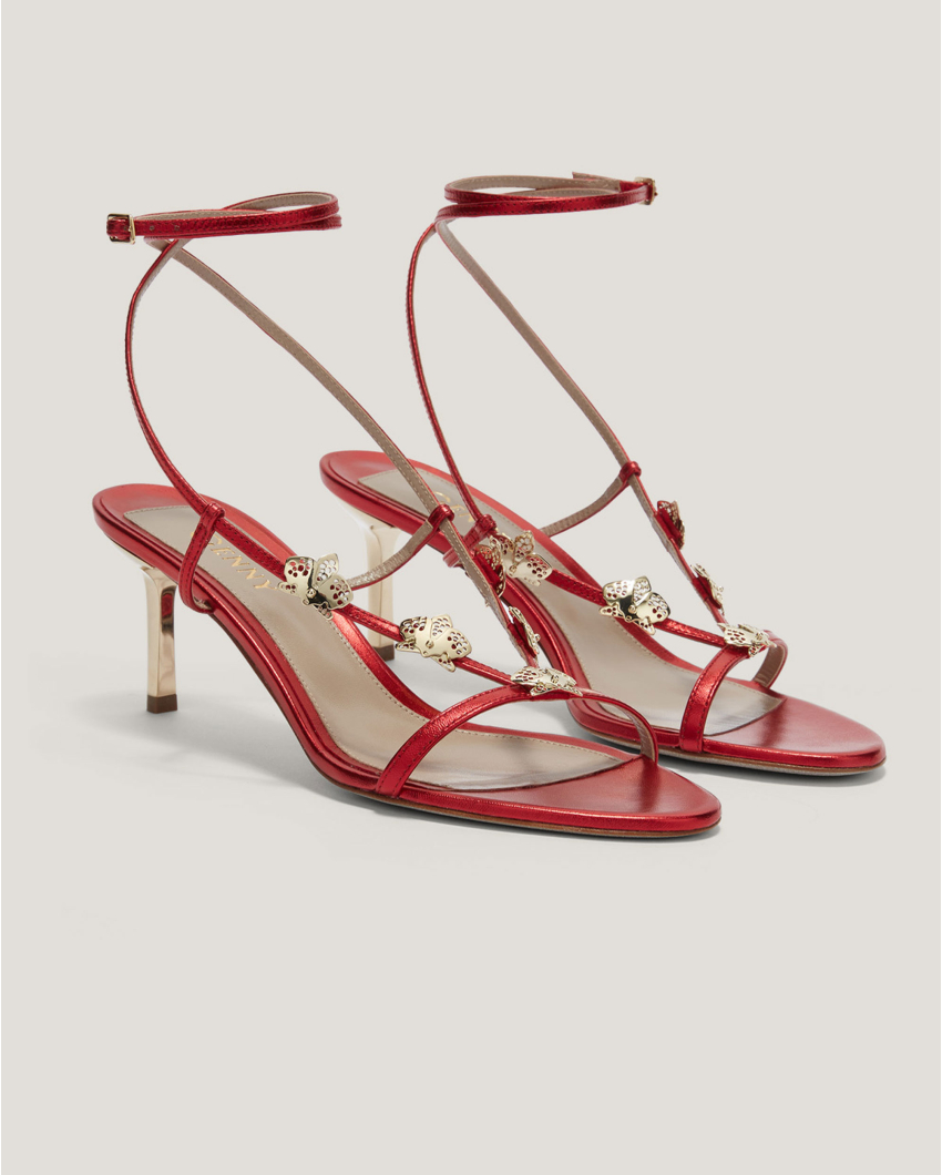 Sandals with orchids