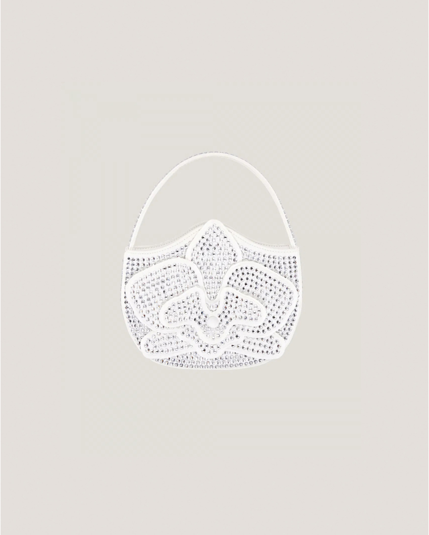 Satin Orchid Bag with rhinestones