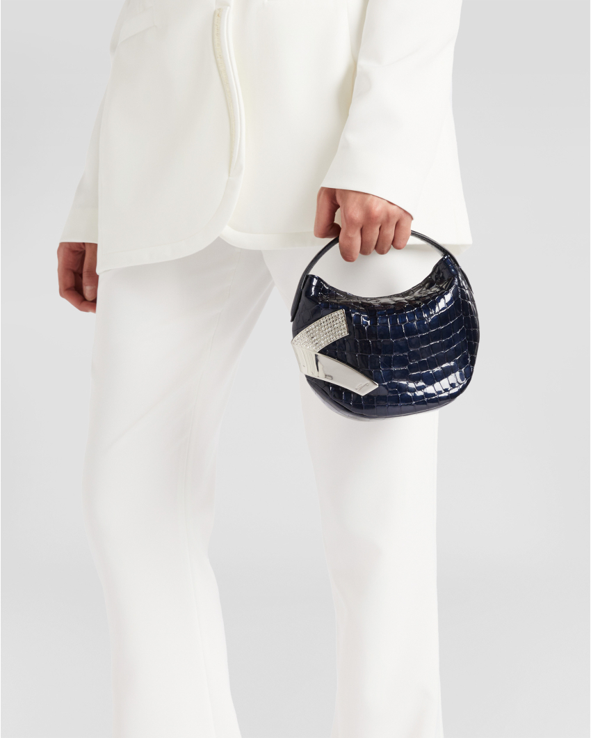 Small crocodile leather X bag