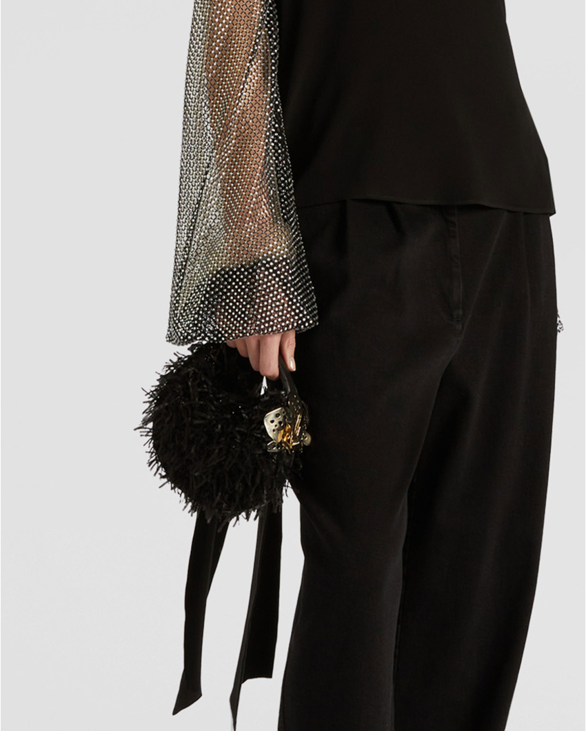 Mini Fortune bag with feather effect