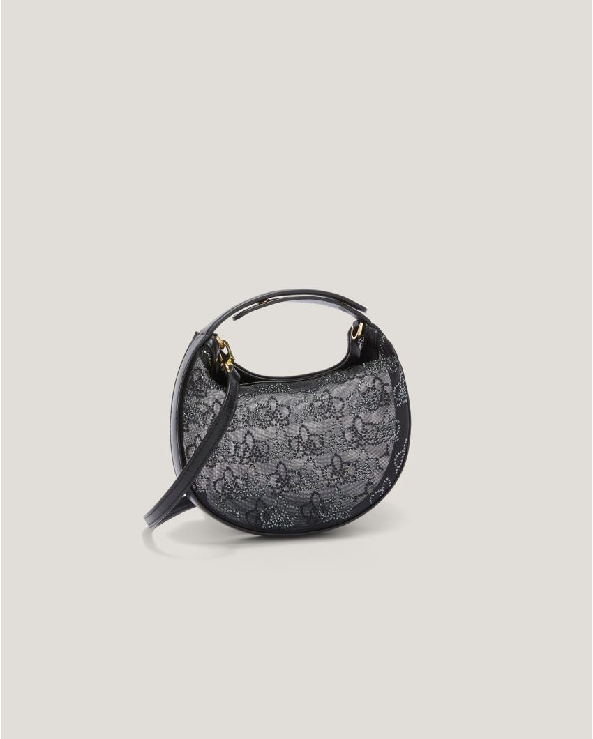 Mini Fortune bag with rhinestone orchids