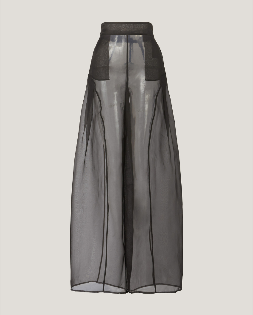 Wide silk pants