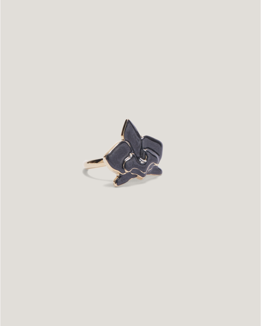 Enamel Orchid ring