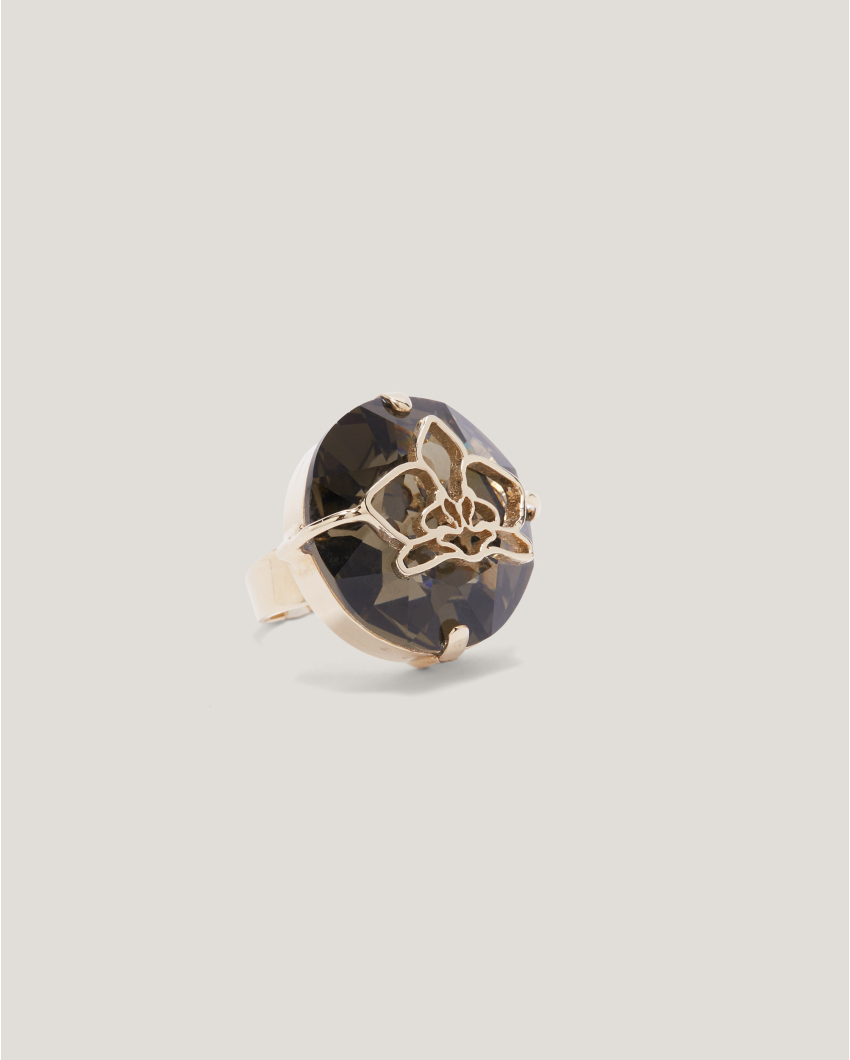 Rhinestone Orchid ring
