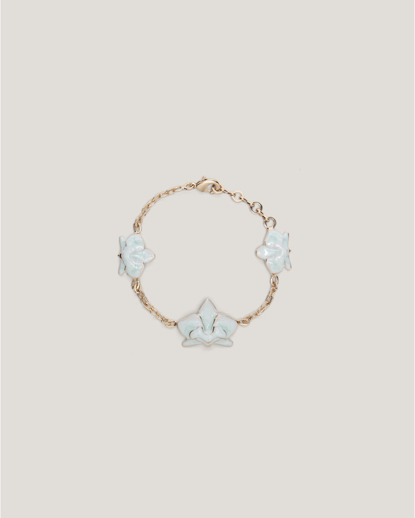Bracelet with enamel Orchids