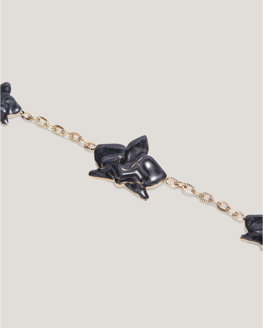 Bracelet with enamel Orchids