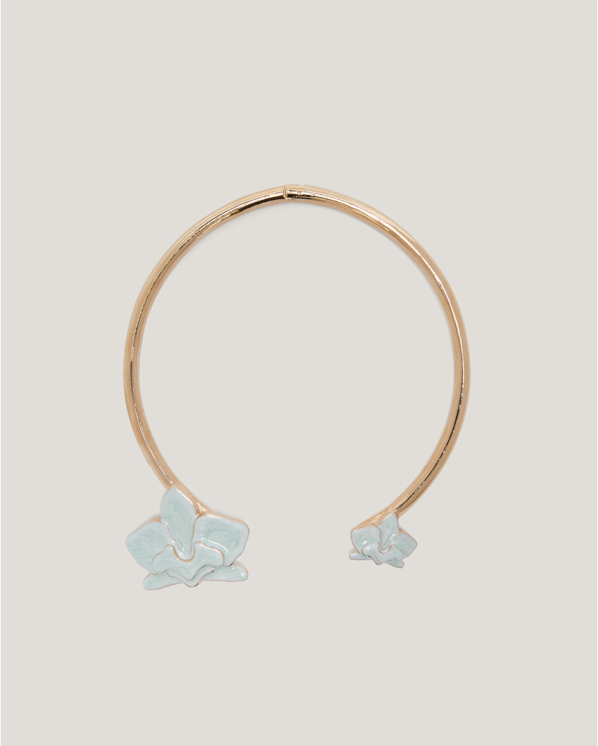 Enamel Orchid necklace
