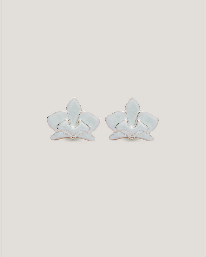 Enamel Orchid earrings