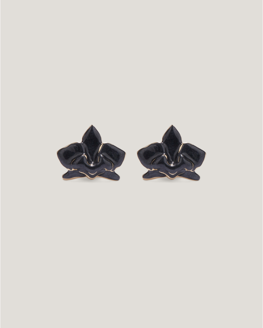 Enamel Orchid earrings