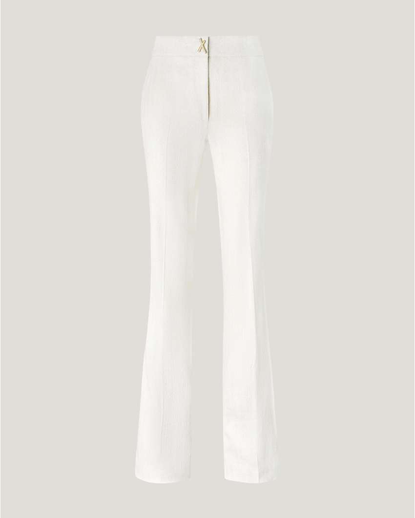 Jacquard pants with a denim effect