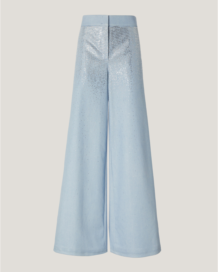 Crystal detail denim pants