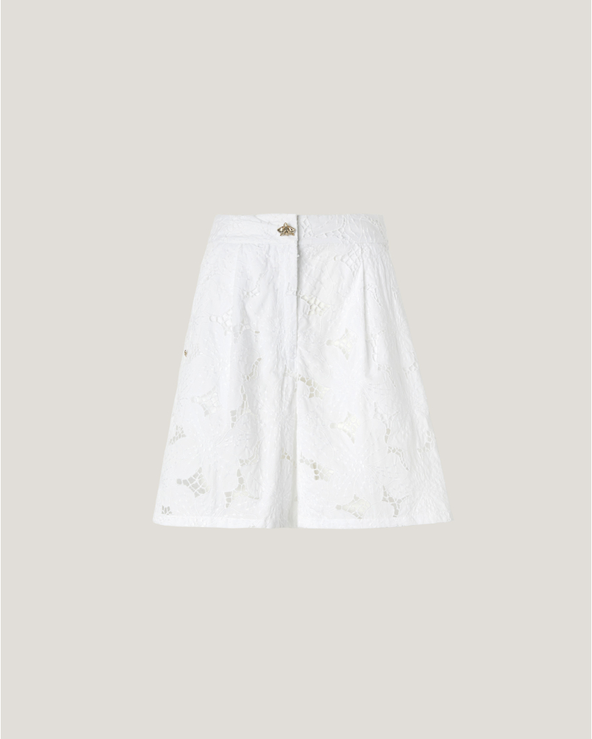 Shorts with Orchids embroidery