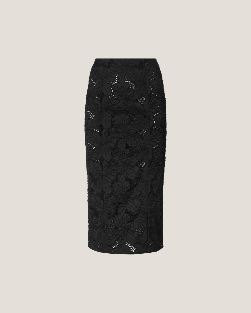 Skirt with Orchids embroidery