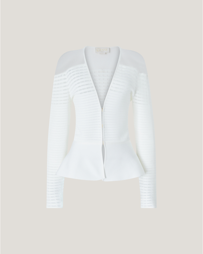 V-Neck top with godet peplum