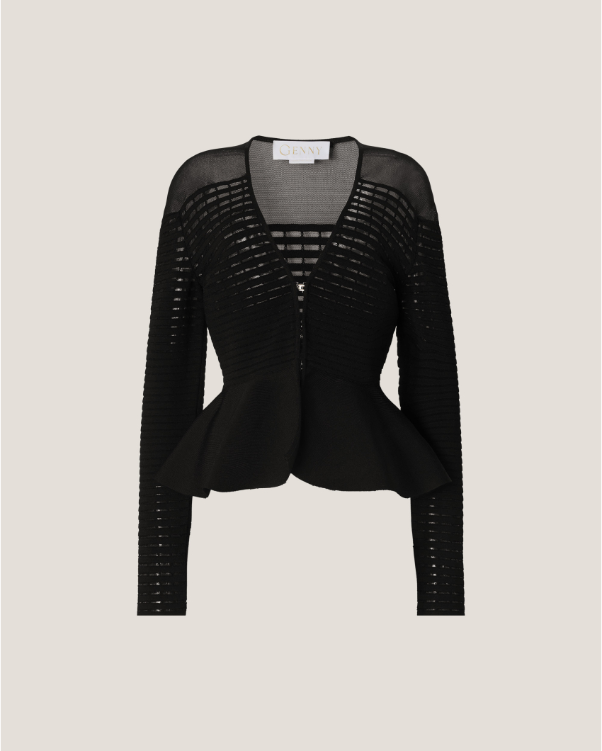 V-Neck top with godet peplum