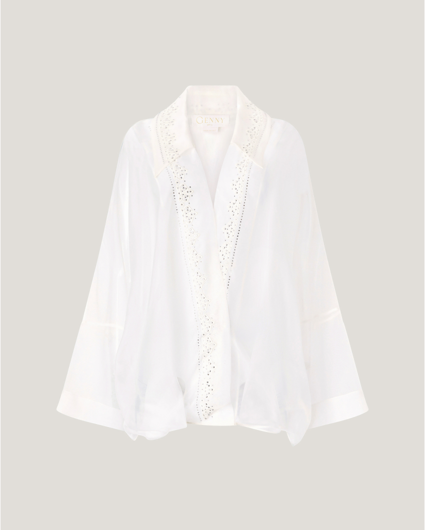 Silk kimono-style shirt