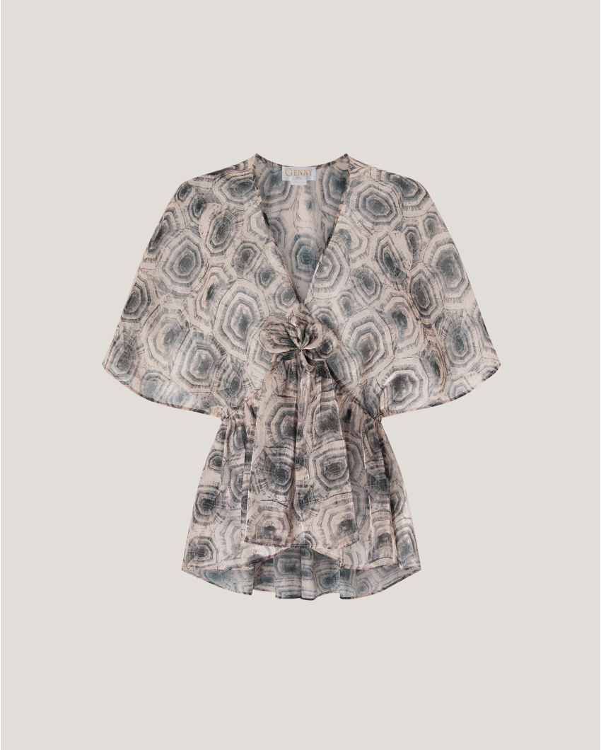 Blouse with turtle print