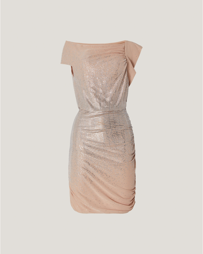 Mini dress with gradient Blockchain rhinestones