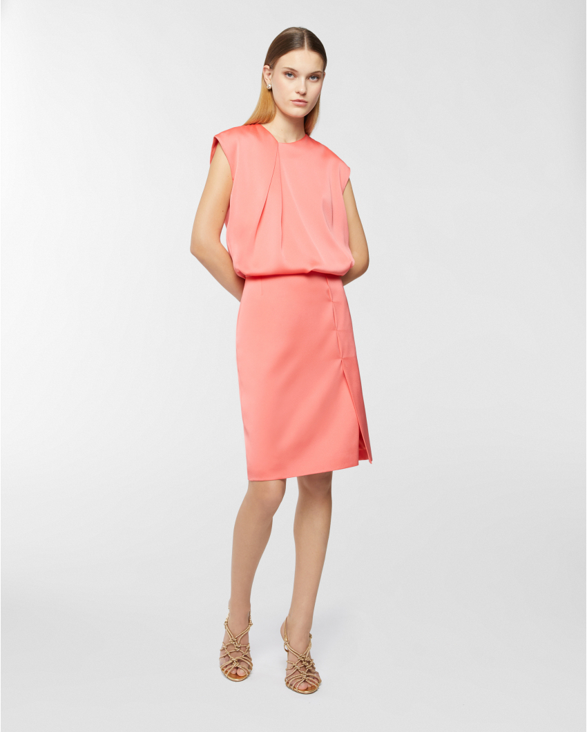 Satin dress with slit