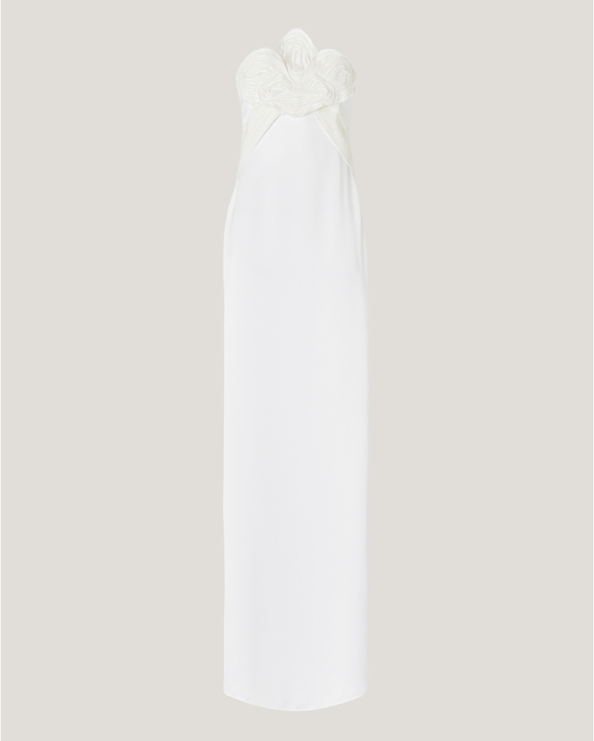 Satin dress with Orchid