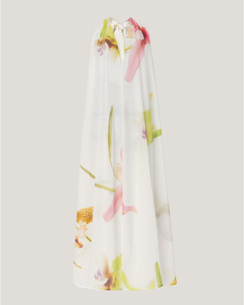 Long dress with Orchids print