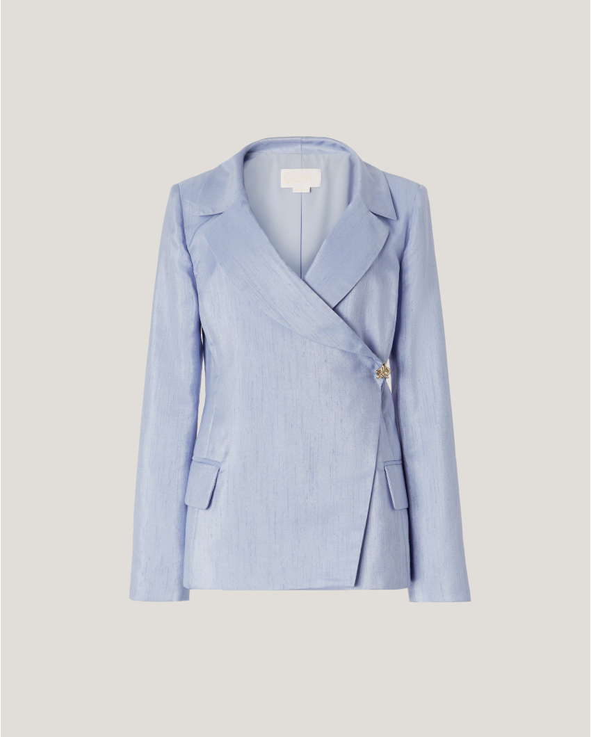 Double-breasted shantung jacket