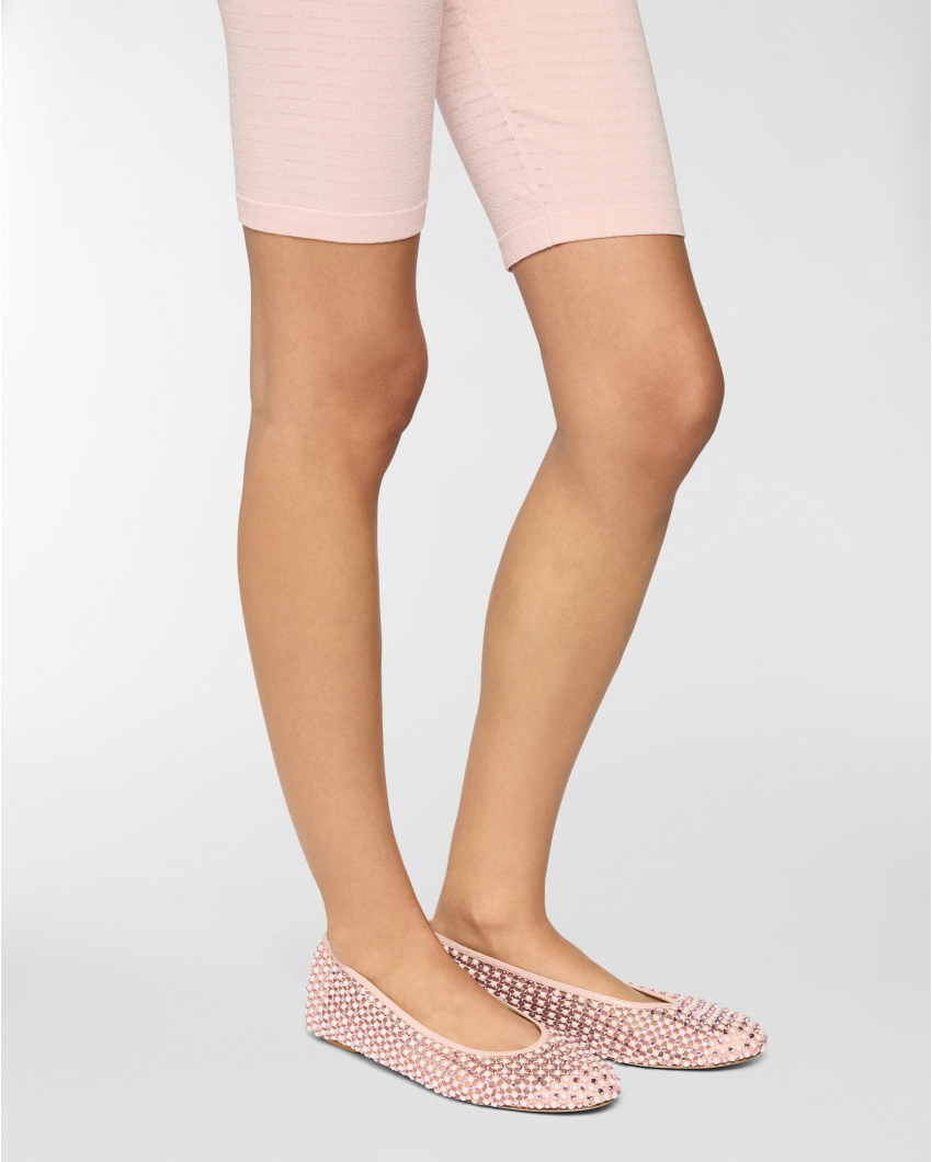 Ballet flats in mesh with pearls rhinestones