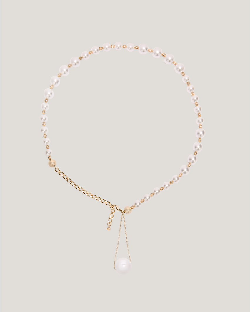 Pearl and gold-tone belt
