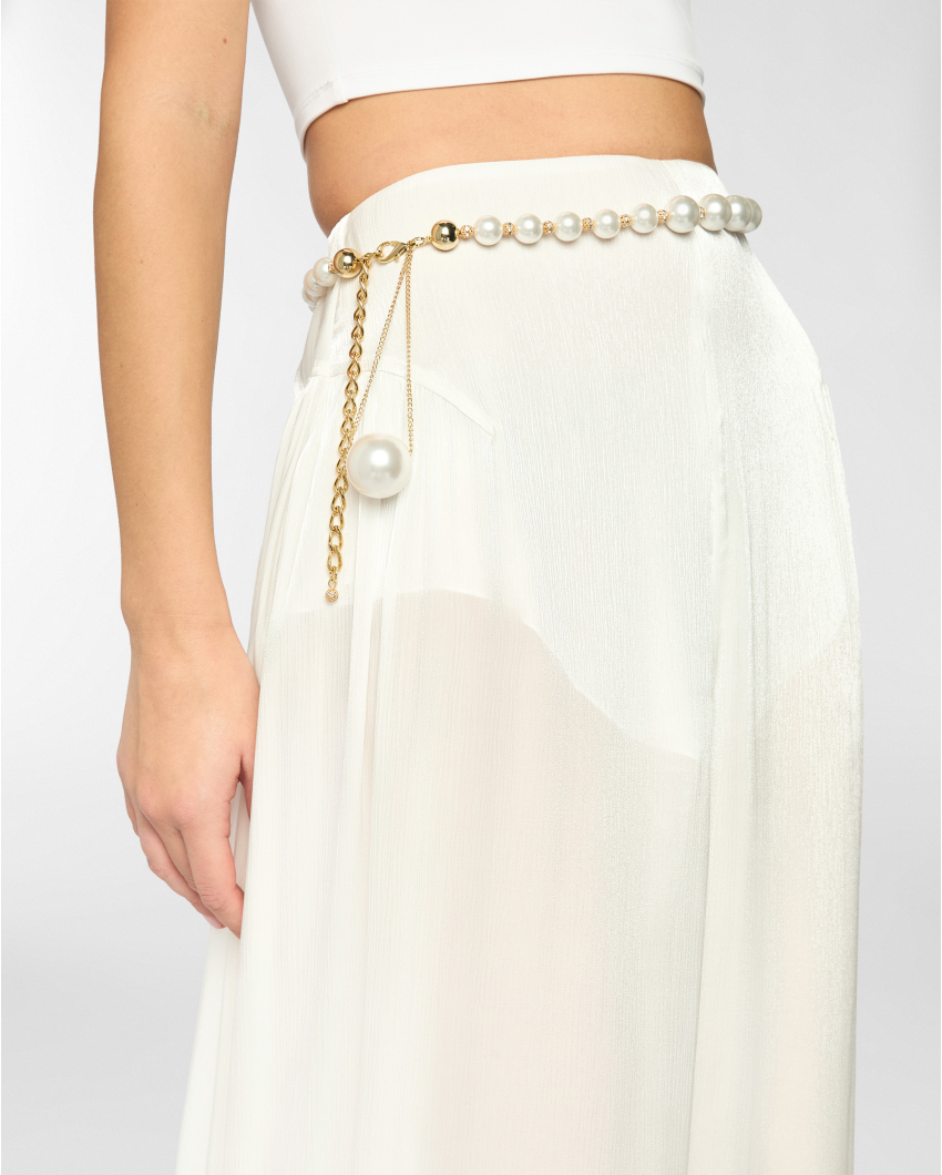 Pearl and gold-tone belt