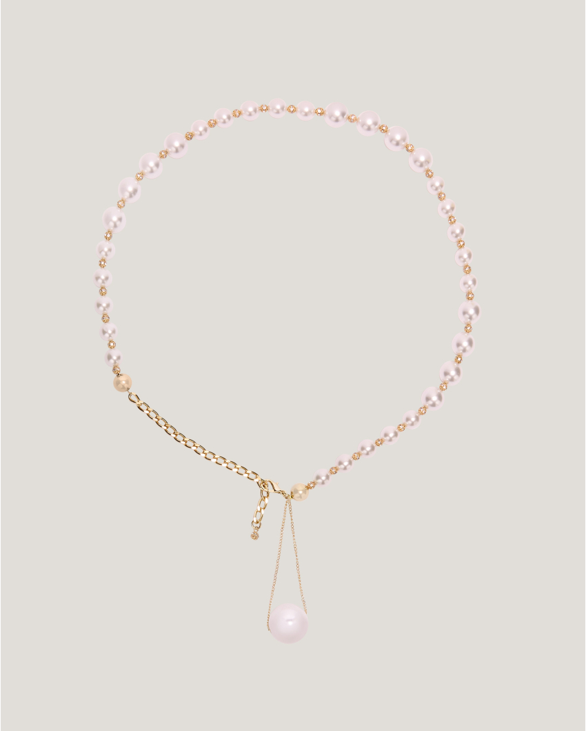 Pearl and gold-tone belt