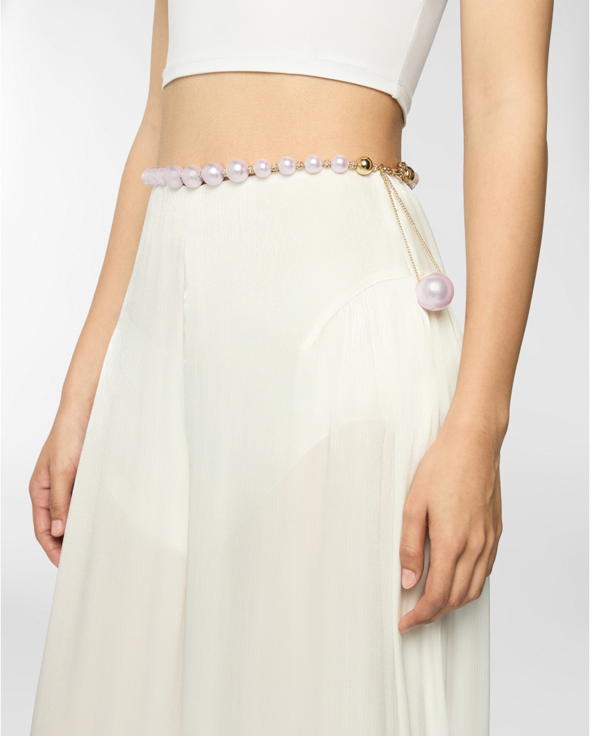 Pearl and gold-tone belt