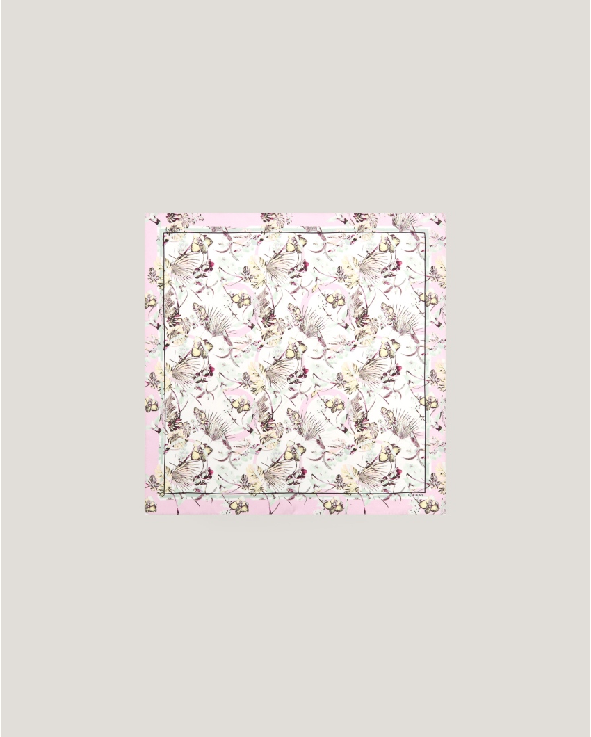 Jungle Orchids mini silk scarf 