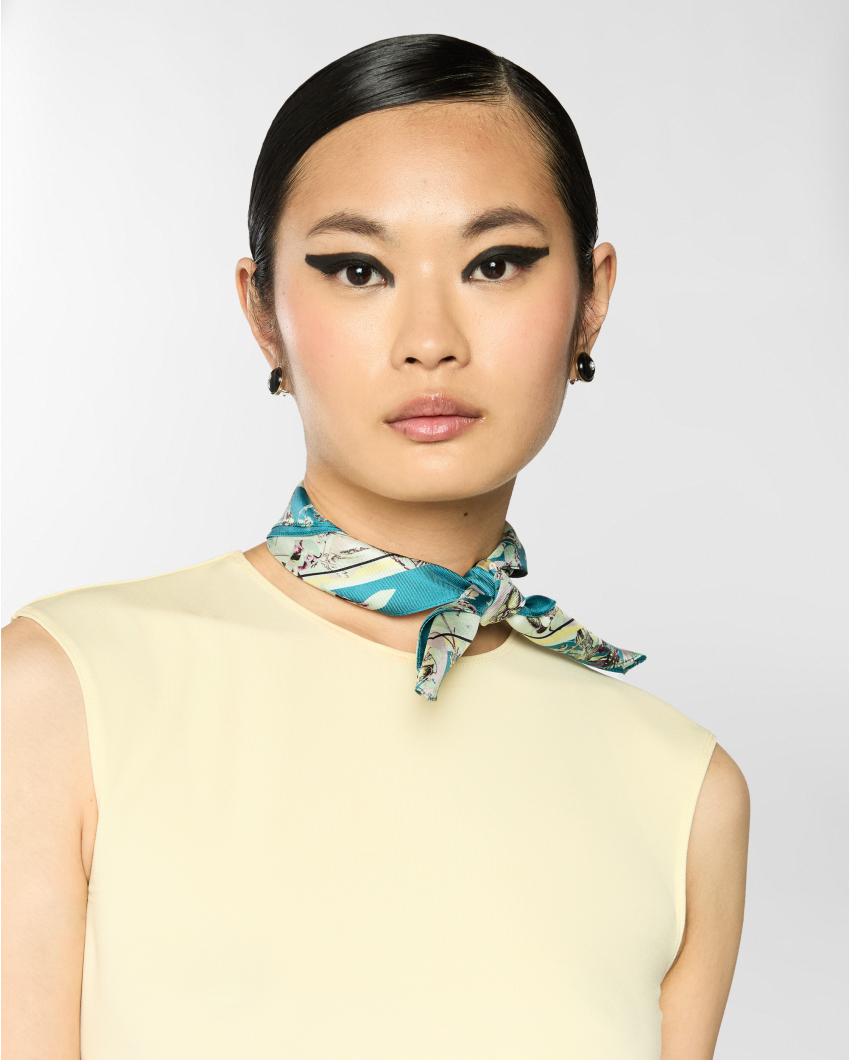 Jungle Orchids mini silk scarf