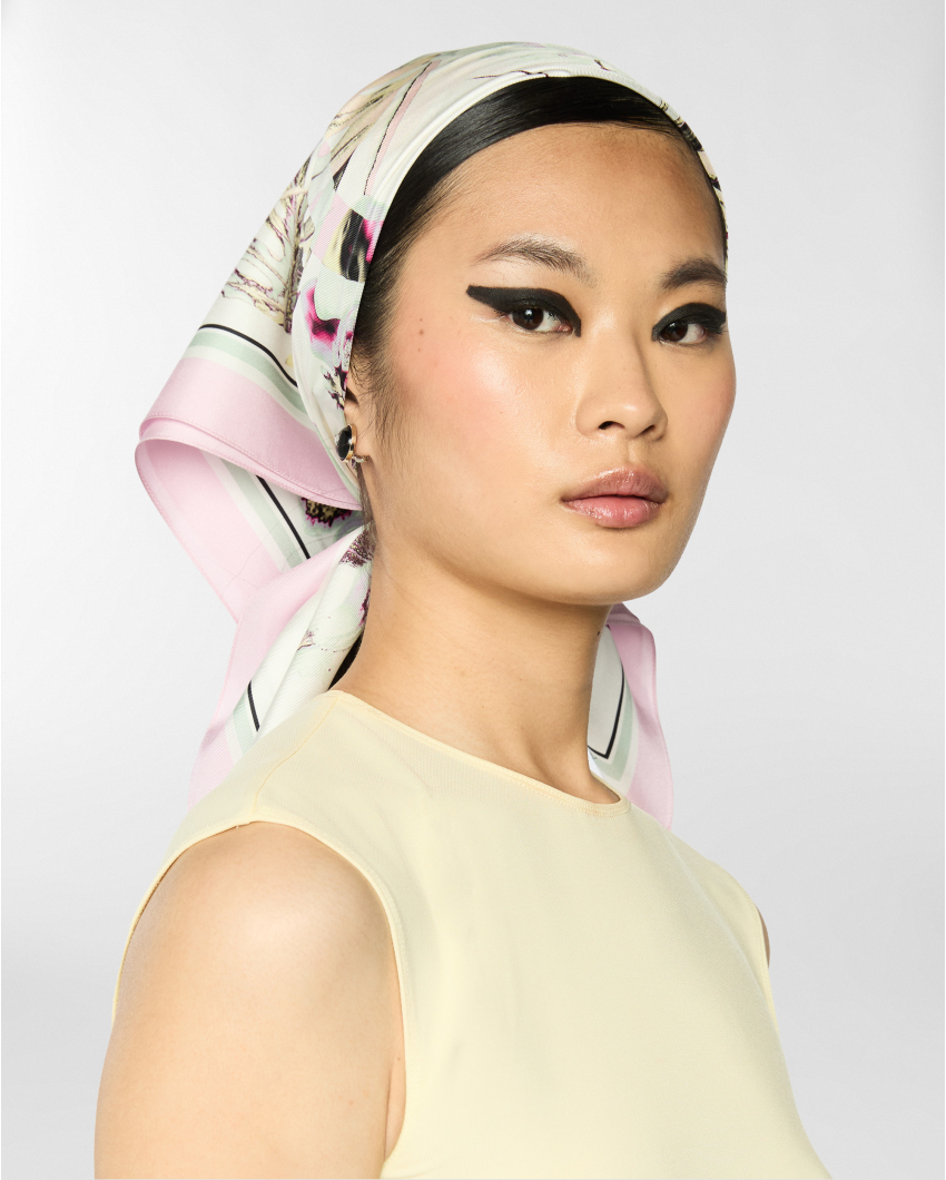 Jungle Orchids medium silk scarf