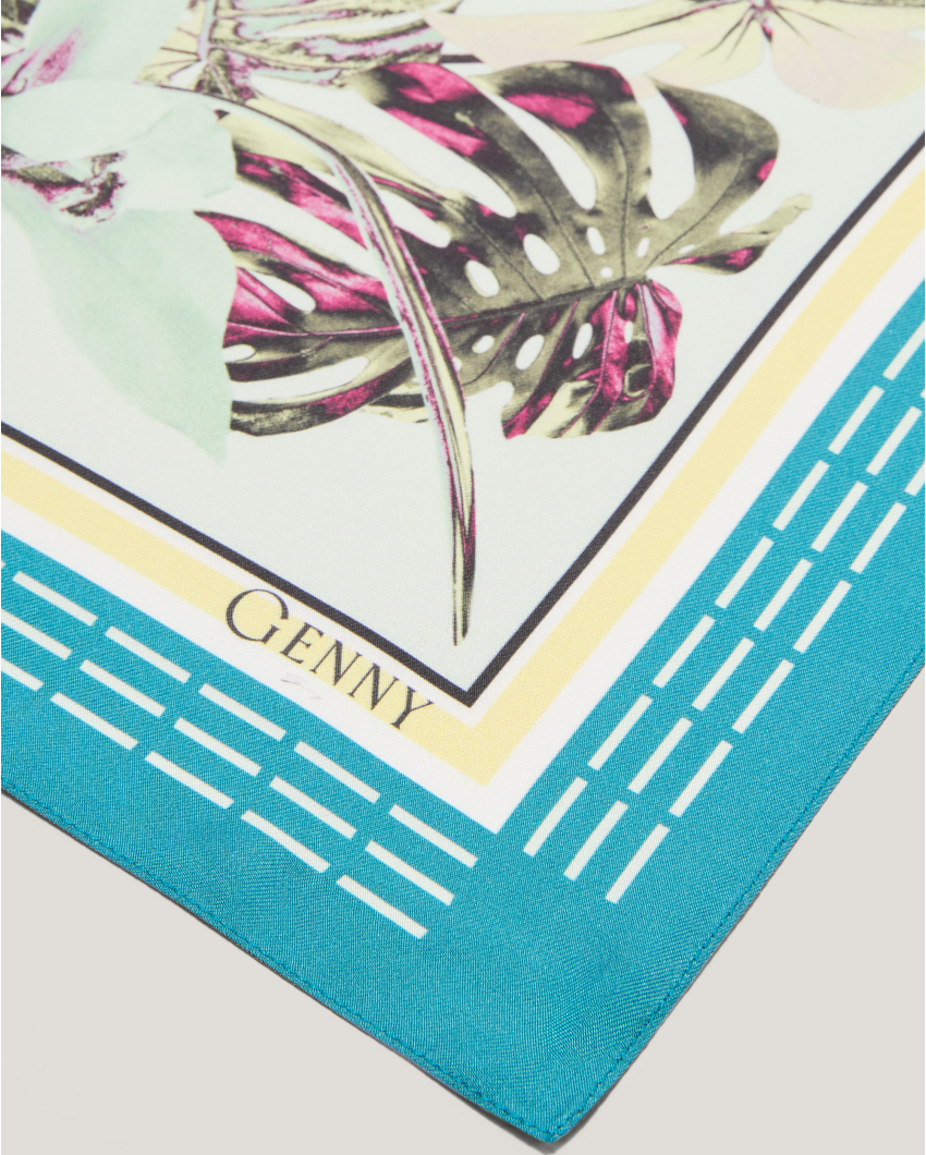 Jungle Orchids medium silk scarf
