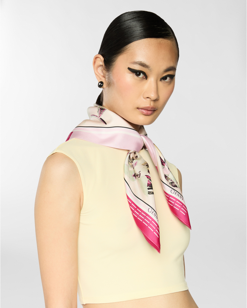 Jungle Orchids medium silk scarf