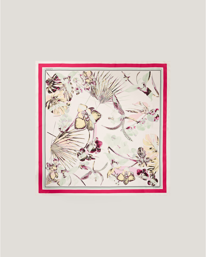  Jungle Orchids large silk scarf