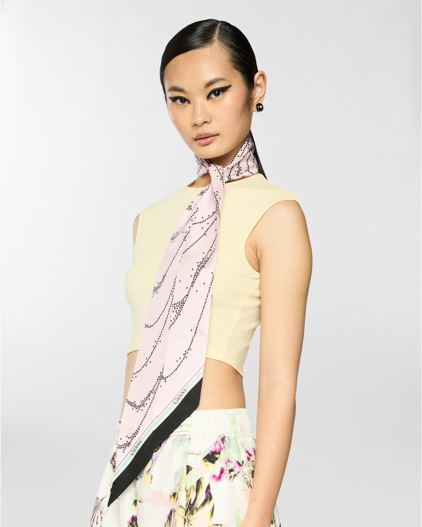 Micro Orchids silk scarf 