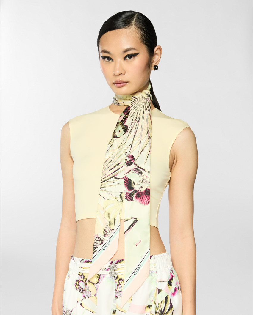 Jungle Orchids silk scarf