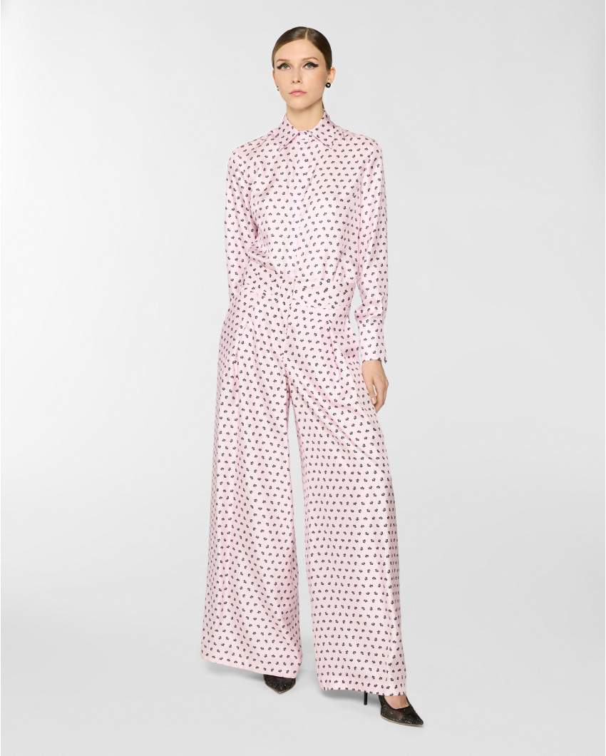 Micro Orchids silk pants
