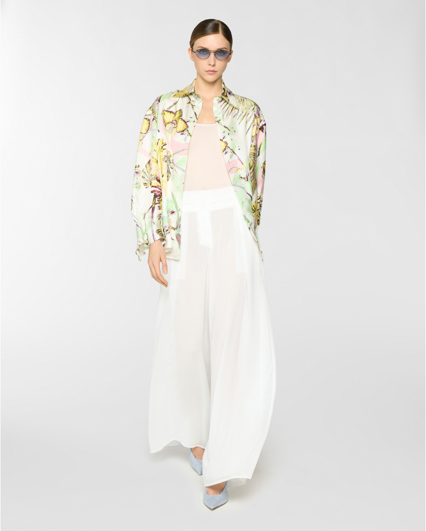 Sheer palazzo pants
