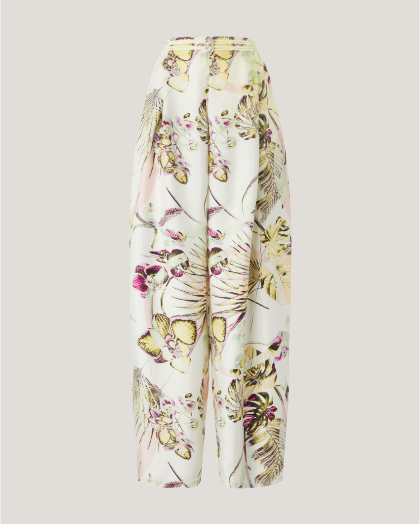 Jungle Orchids silk pants