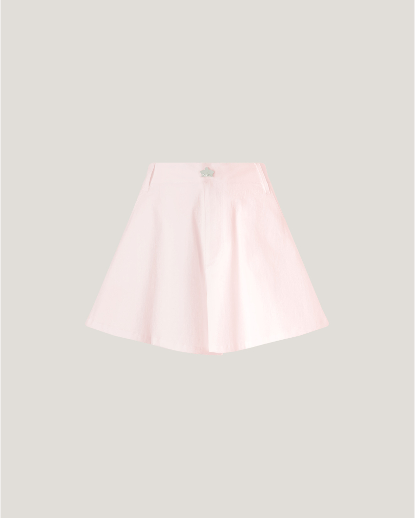 High-waisted flared shorts