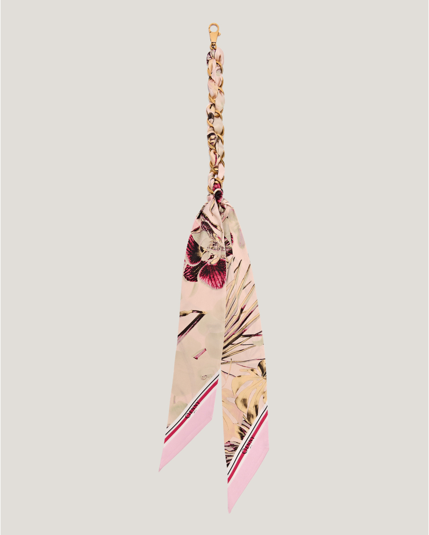 Jungle Orchids silk scarf charm 