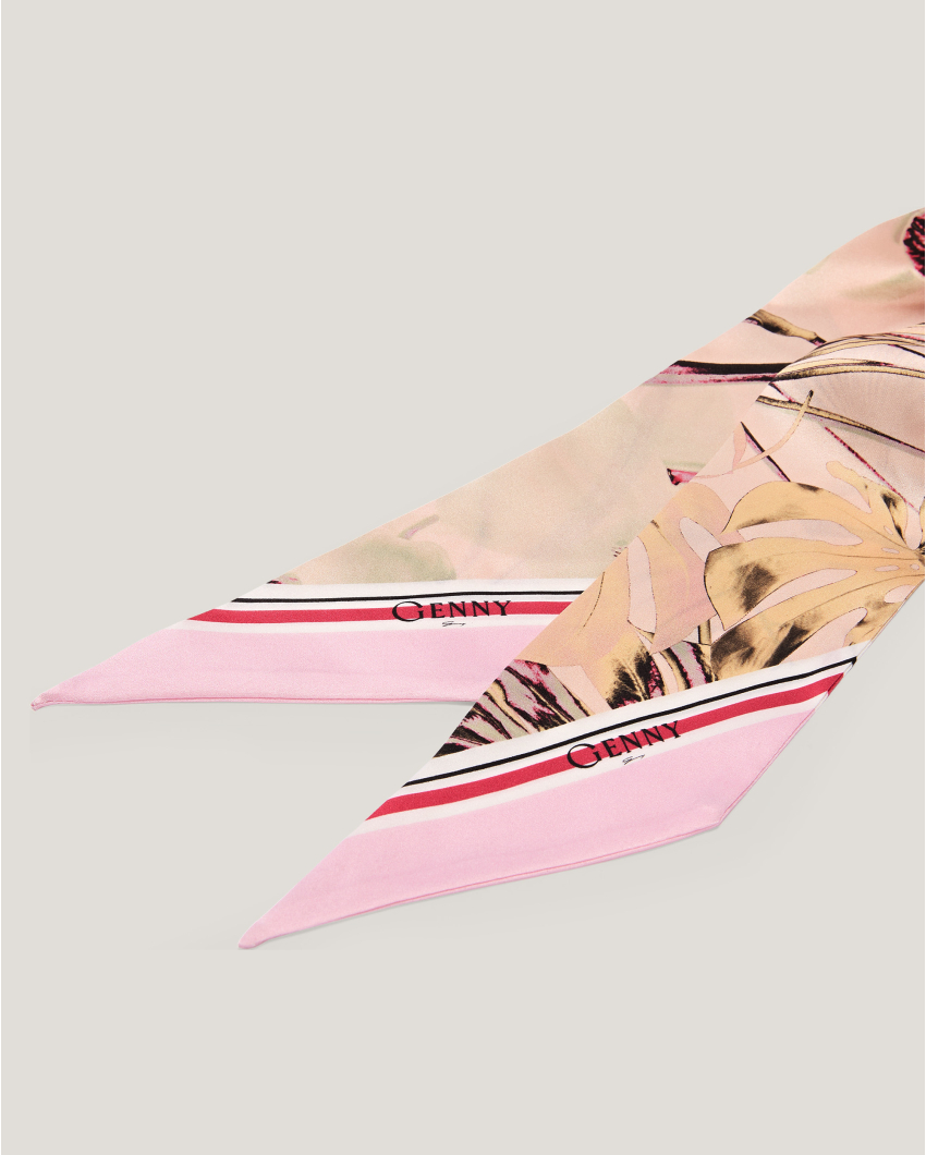 Jungle Orchids silk scarf charm 