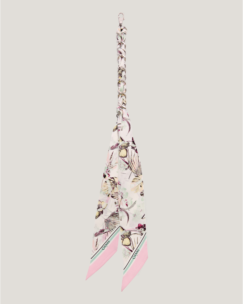 Jungle Orchids silk scarf charm 