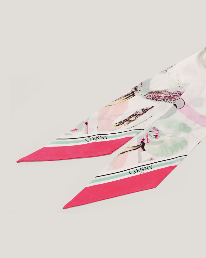 Jungle Orchids silk charm scarf