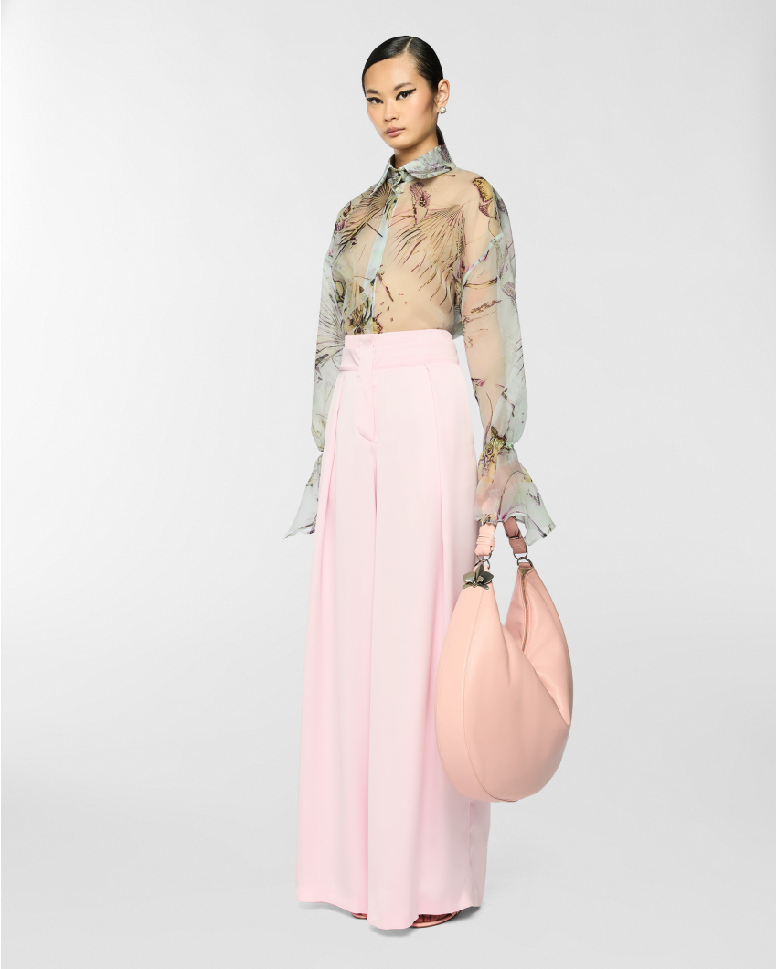 Jungle Orchids silk organza shirt