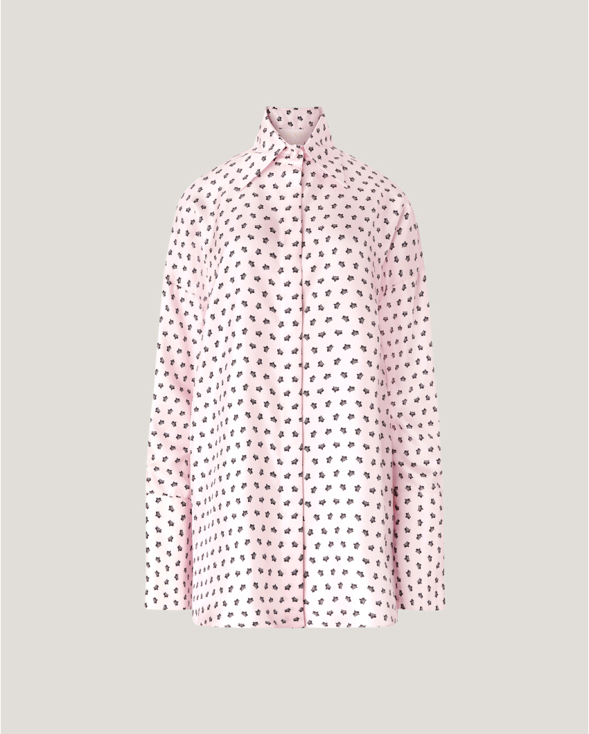 Micro Orchids oversize silk shirt