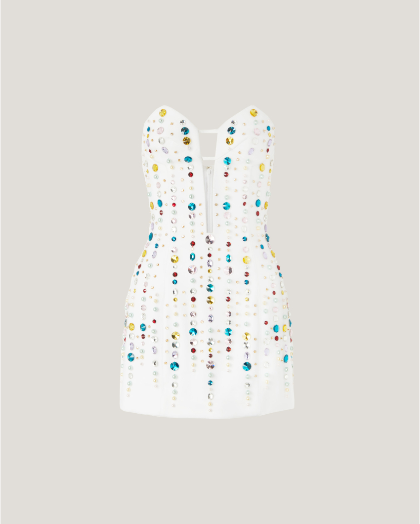 Crystal-embellished bustier dress